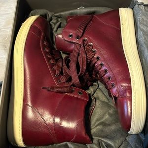 Tom ford burgundy high tops size 9